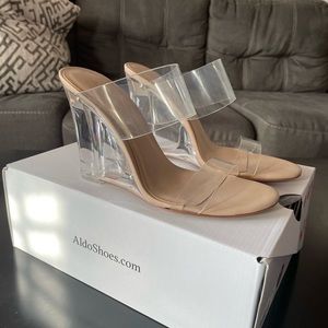 Aldo shoes clear PVC heel size 7